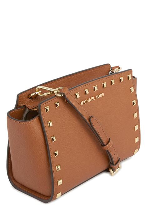 michael kors brown studded purse|michael kors brown suede purse.